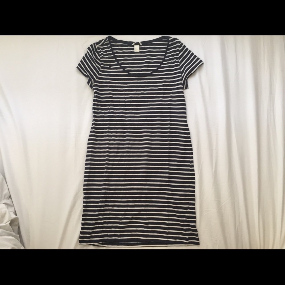 H&M Navy White Striped Dress